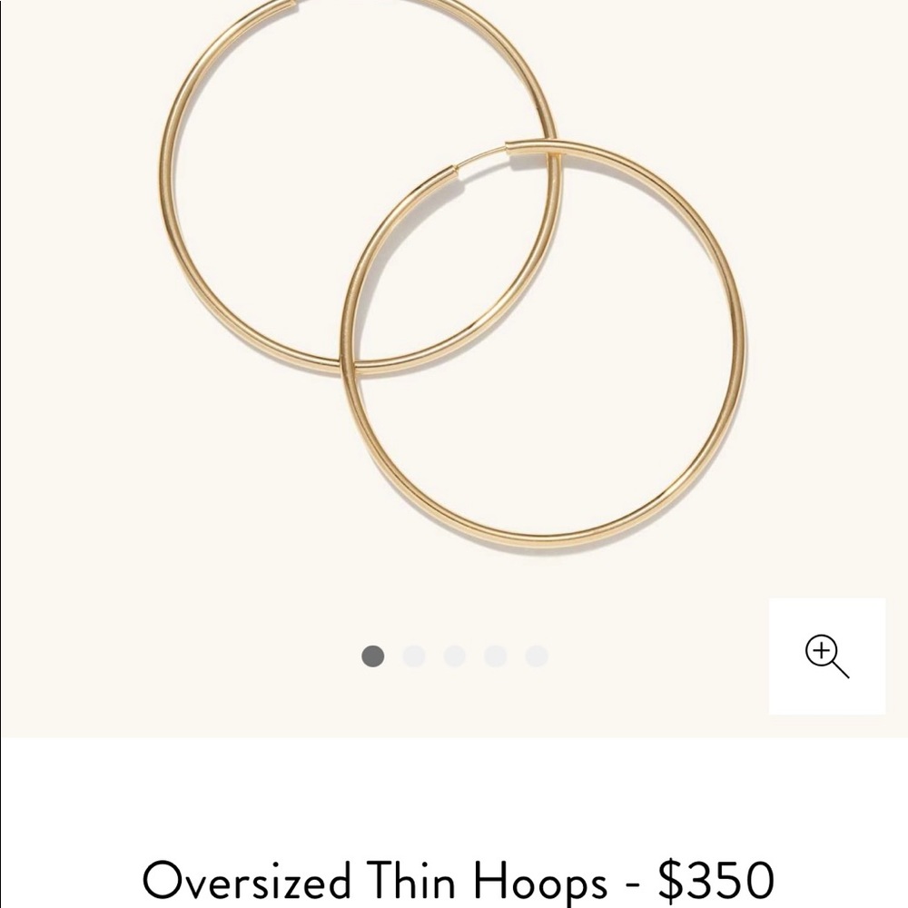 Brand new Mejuri oversized thin gold hoops solid 14k gold